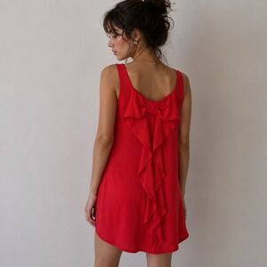 Everly Red Dress Large Bow Back Detail Small Coquette Romantic